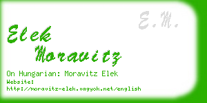 elek moravitz business card